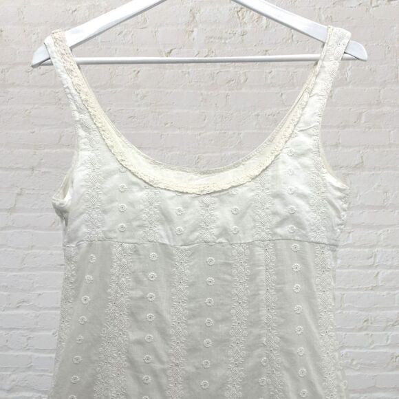 Free People Eyelet Flounce Dress XS White Crochet Tiered Boho Mini - Picture 6 of 16